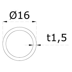 Trubka ø 16x1,5mm, brúsená nerez K320/AISI304, cena za 1m Trubka ø 16x1,5mm, brúsená nerez K320/AISI304, cena za 1m
